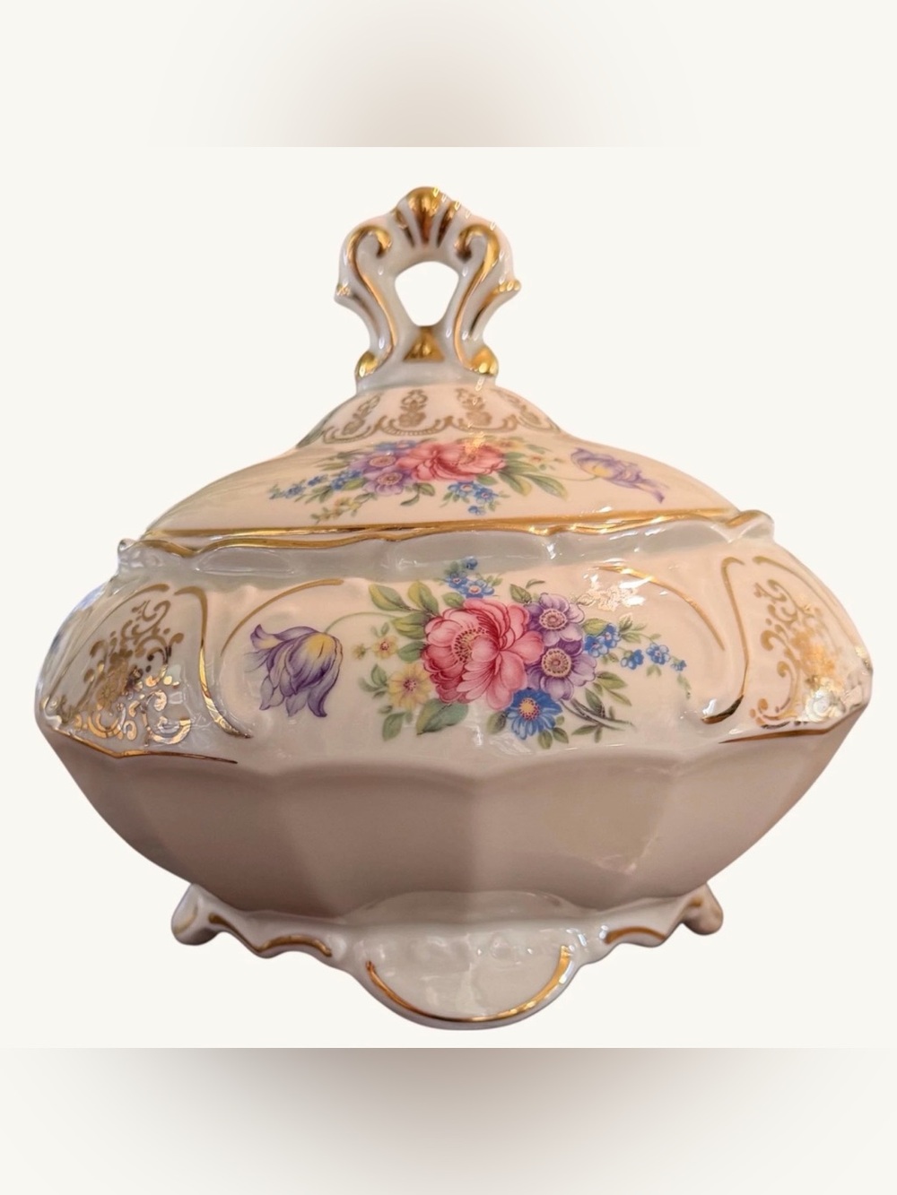Vintage Winterling Bavaria Germany Lidded Tureen Covered Dish Footed Porcelain